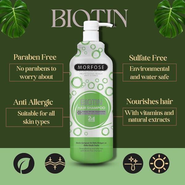 Morfose Biotin Şampuan Yeşil 1000 ml