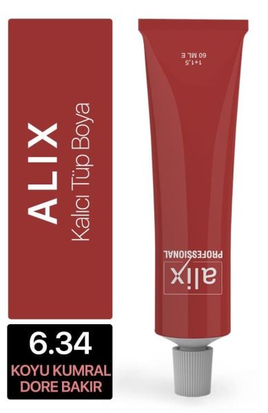 Alix Tüp Saç Boyası 6.34 Koyu Kumral Dore Bakır 60 ml