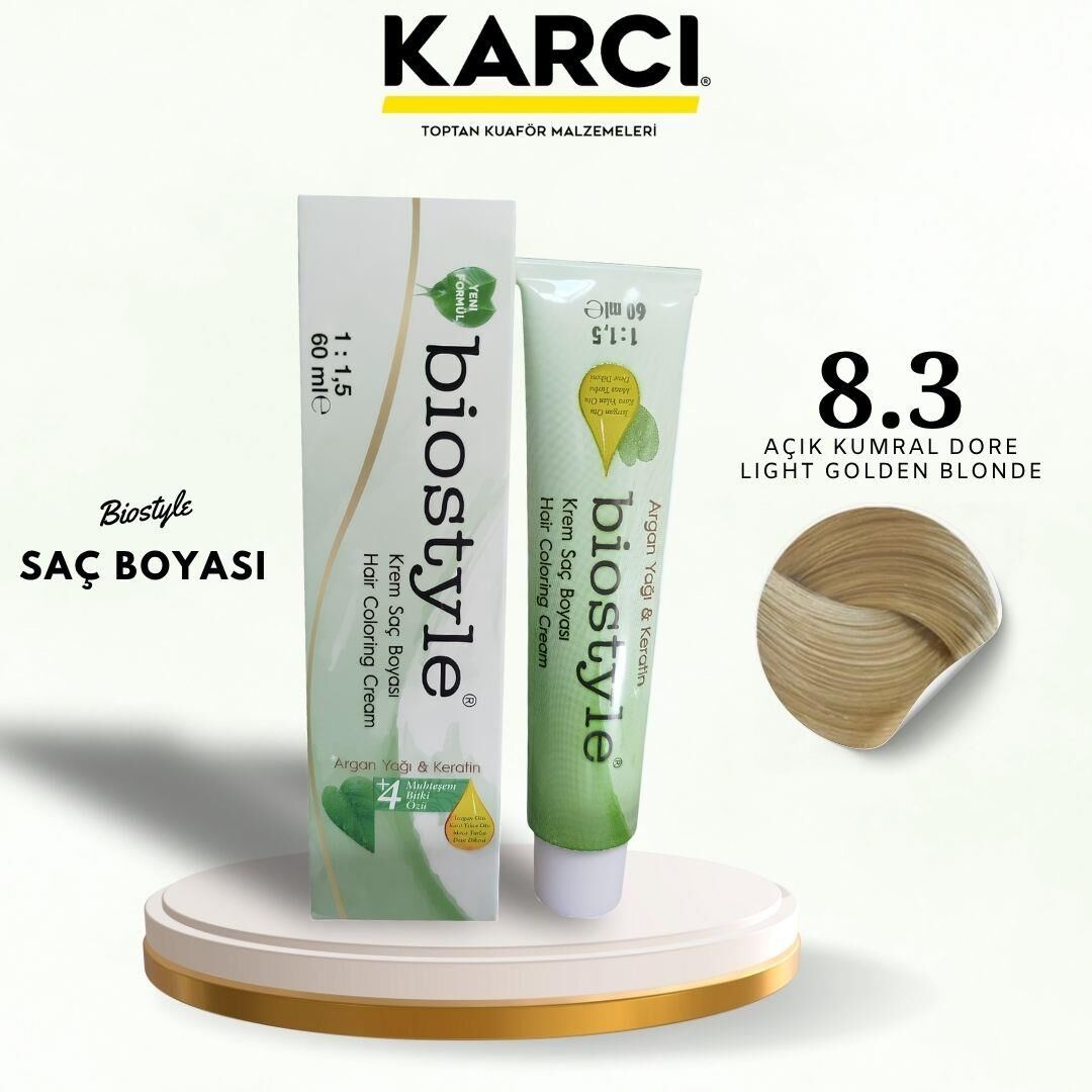BİOSTYLE TÜP BOYA 8.3 AÇIK KUMRAL DORE