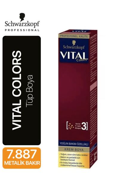 Schwarzkopf Vital Colors Tüp Boya 7.887 Metalik Bakır 60 ml