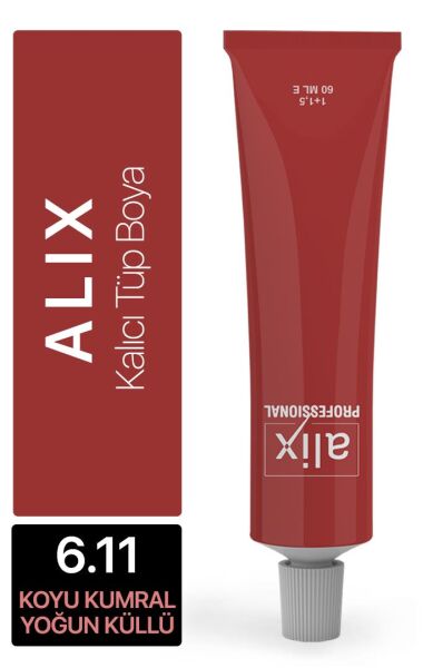 Alix Tüp Saç Boyası 6.11 Koyu Kumral Yoğun Küllü 60 ml