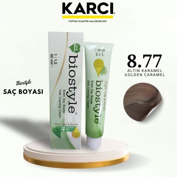 BİOSTYLE TÜP BOYA 8.77 ALTIN KARAMEL