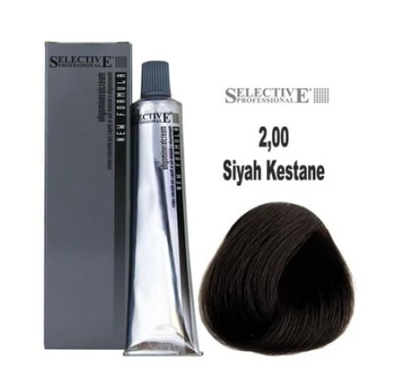 Selective Professional Tüp Saç Boyası 2.00 Siyah Kestane 60 ml
