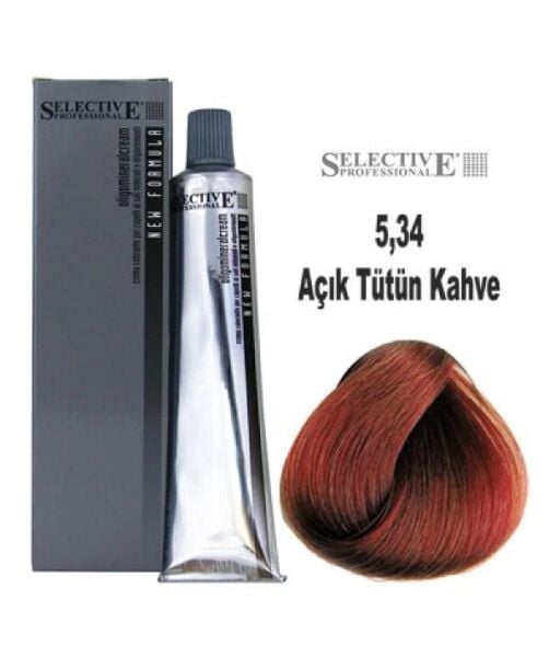 Selective Professional Tüp Saç Boyası 5.34 Açık Tütün Kahve 60 ml