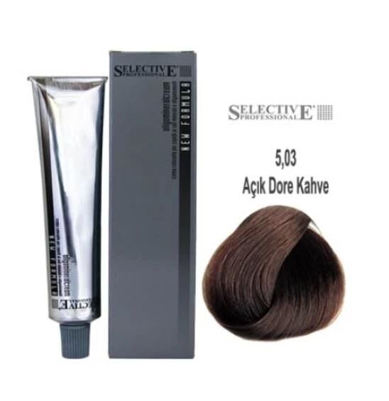 Selective Tüp Saç Boyası 5.03 Açık Dore Kahve 60 ml