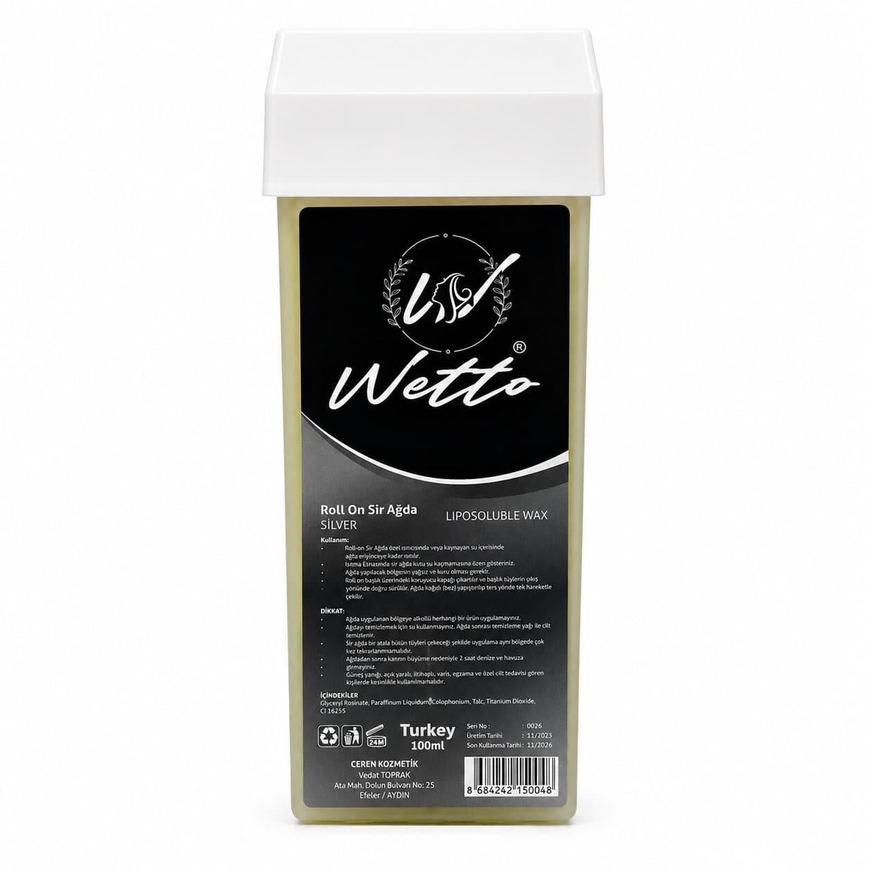 Wetto Roll On Kartuş Ağda Silver 100 ml
