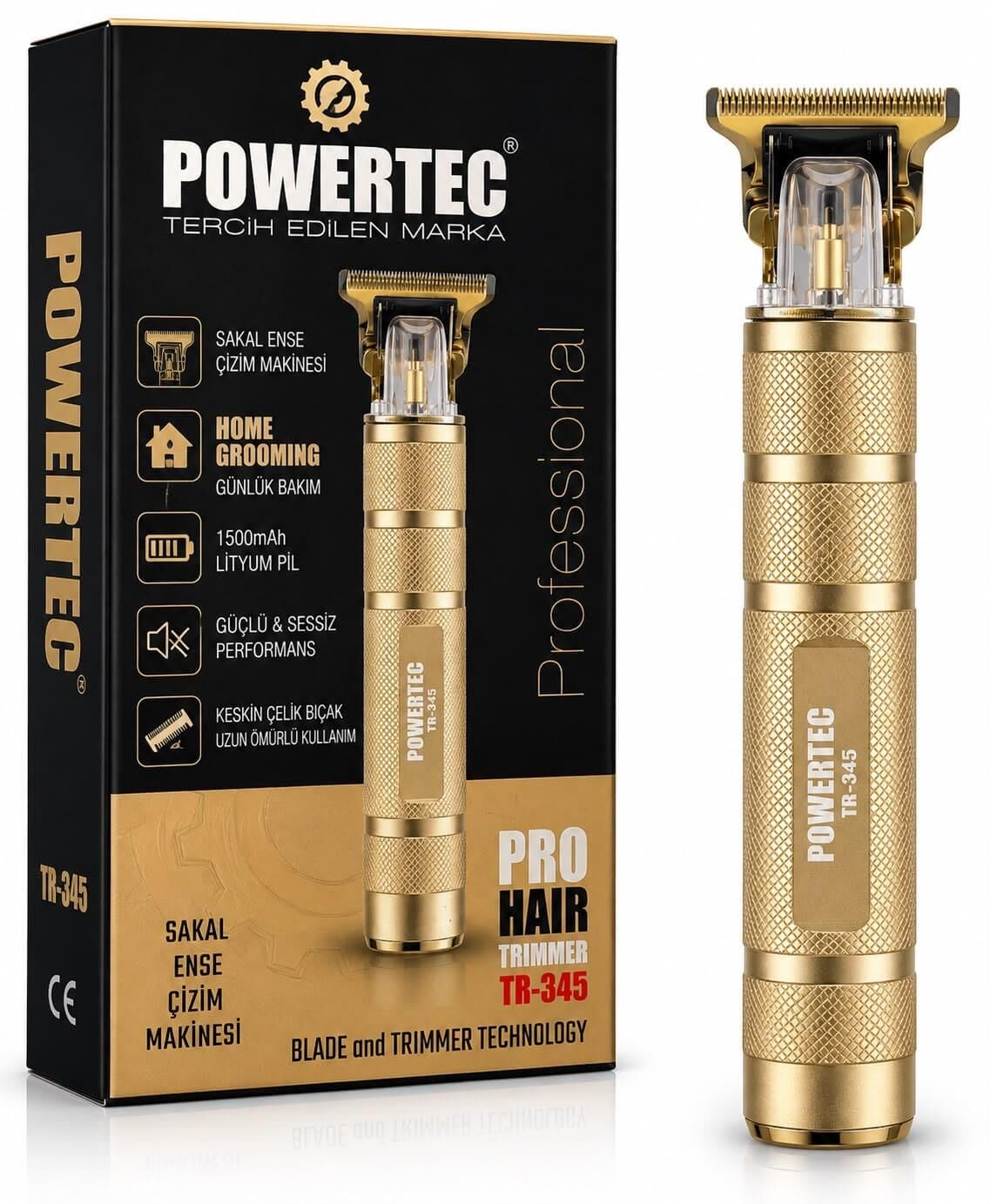 Powertec TR-345 Profesyonel Sakal Ense Çizim Tıraş Makinesi