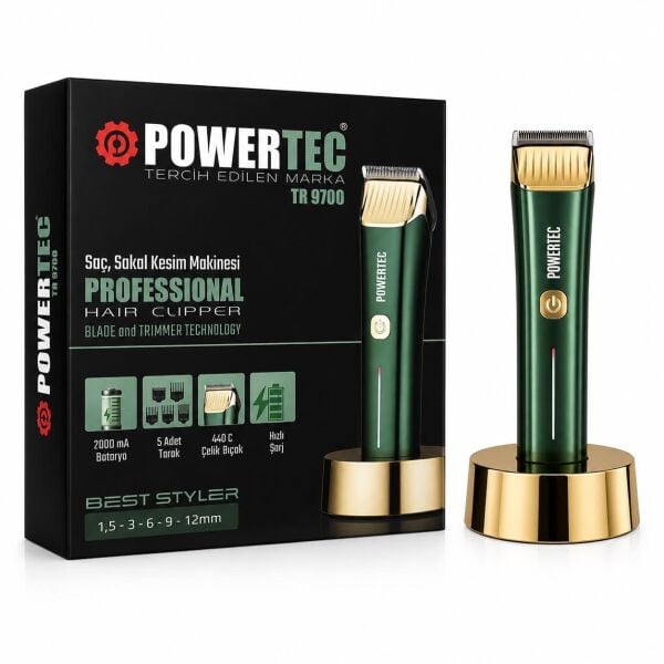 Powertec TR-9700 Profesyonel Saç Sakal Tıraş Makinesi