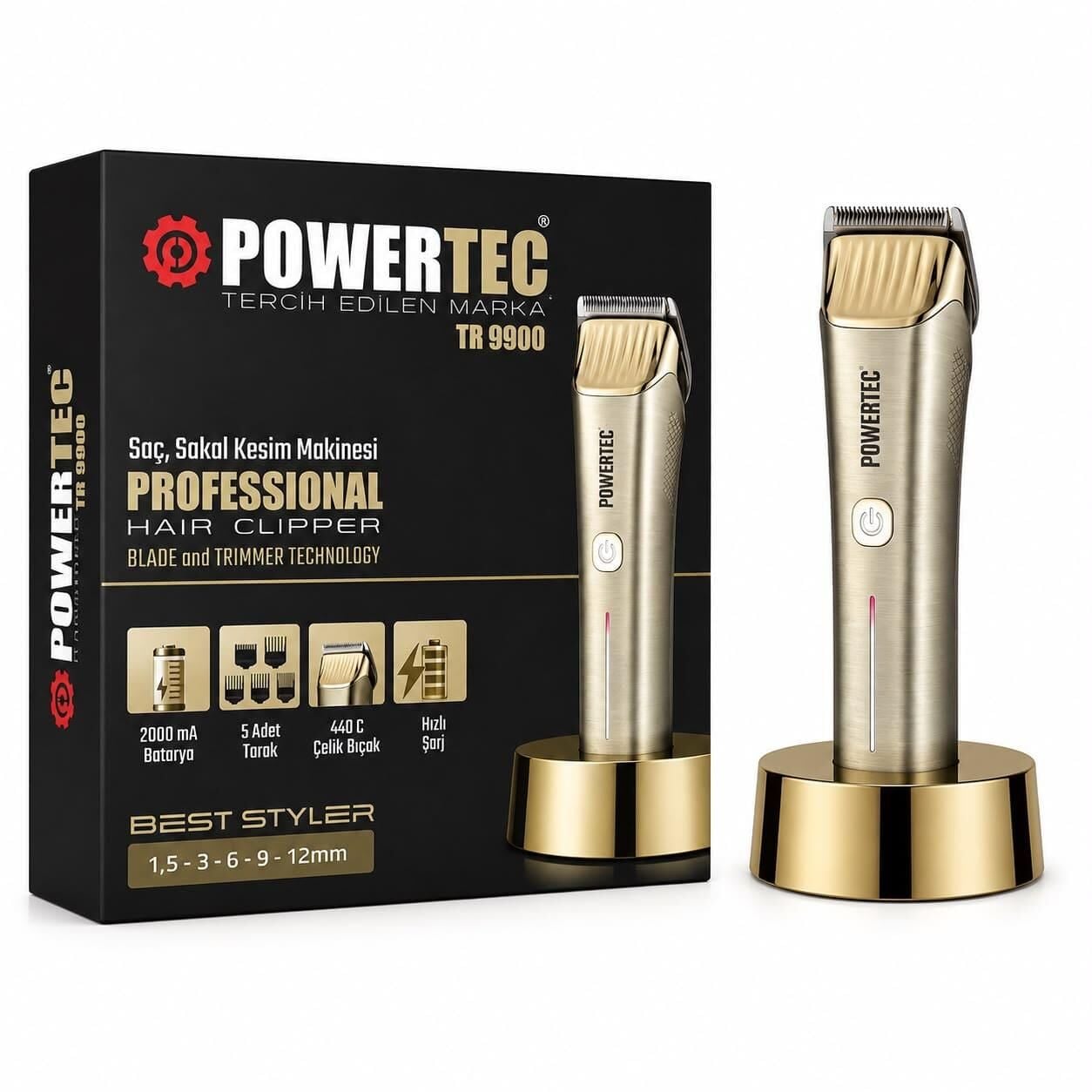 Powertec TR-9900 Profesyonel Saç Sakal Tıraş Makinesi