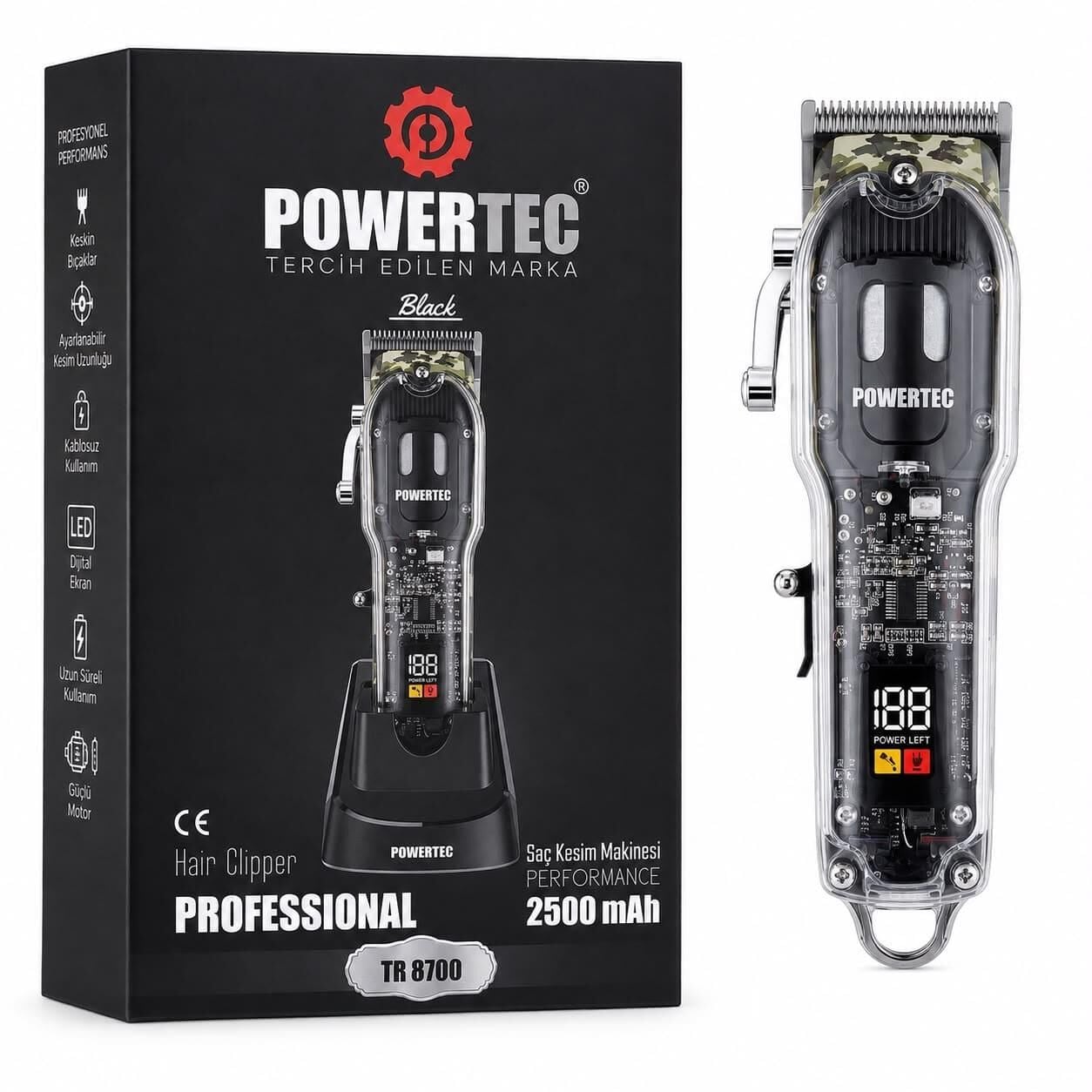 Powertec TR-8700 Profesyonel Saç Sakal Tıraş Makinesi