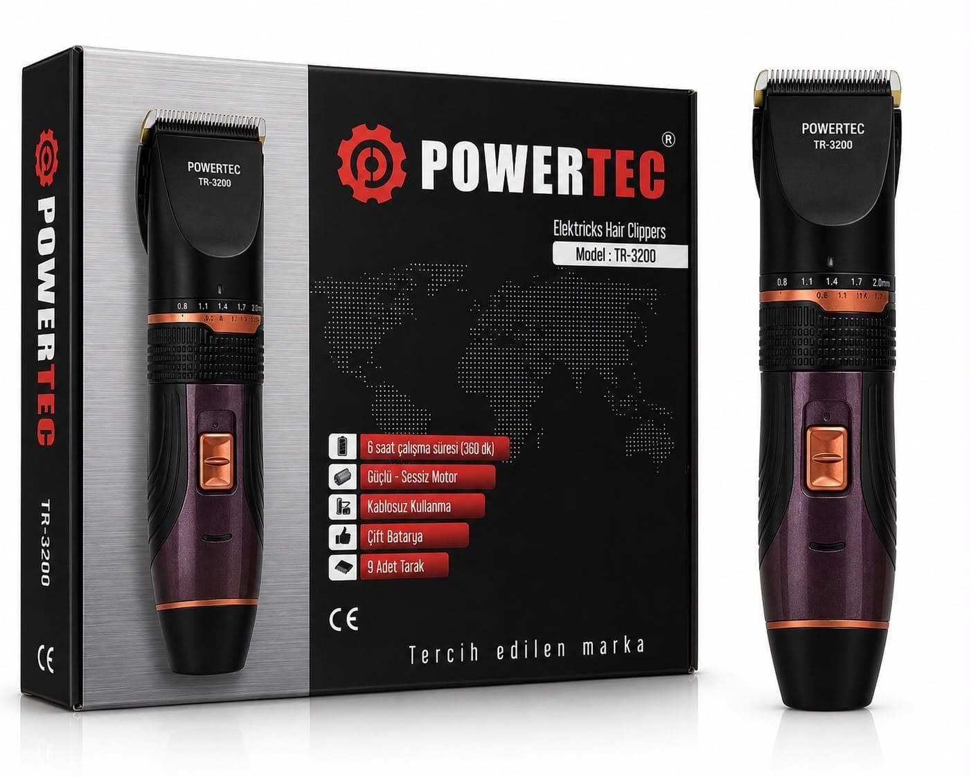 Powertec TR-3200 Profesyonel Saç Sakal Tıraş Makinesi