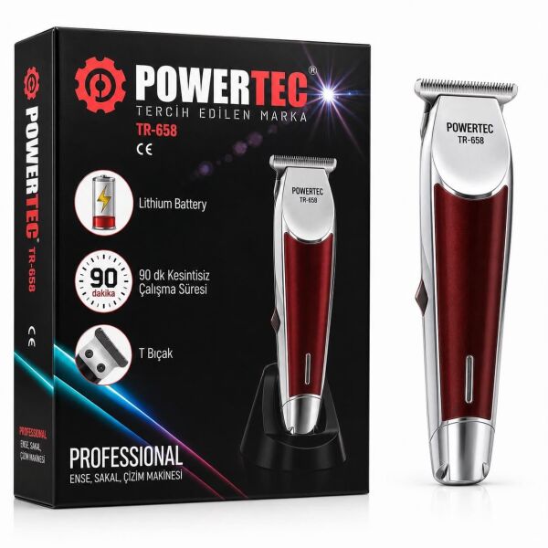 Powertec TR-658 Profesyonel Ense Sakal Çizim Tıraş Makinesi