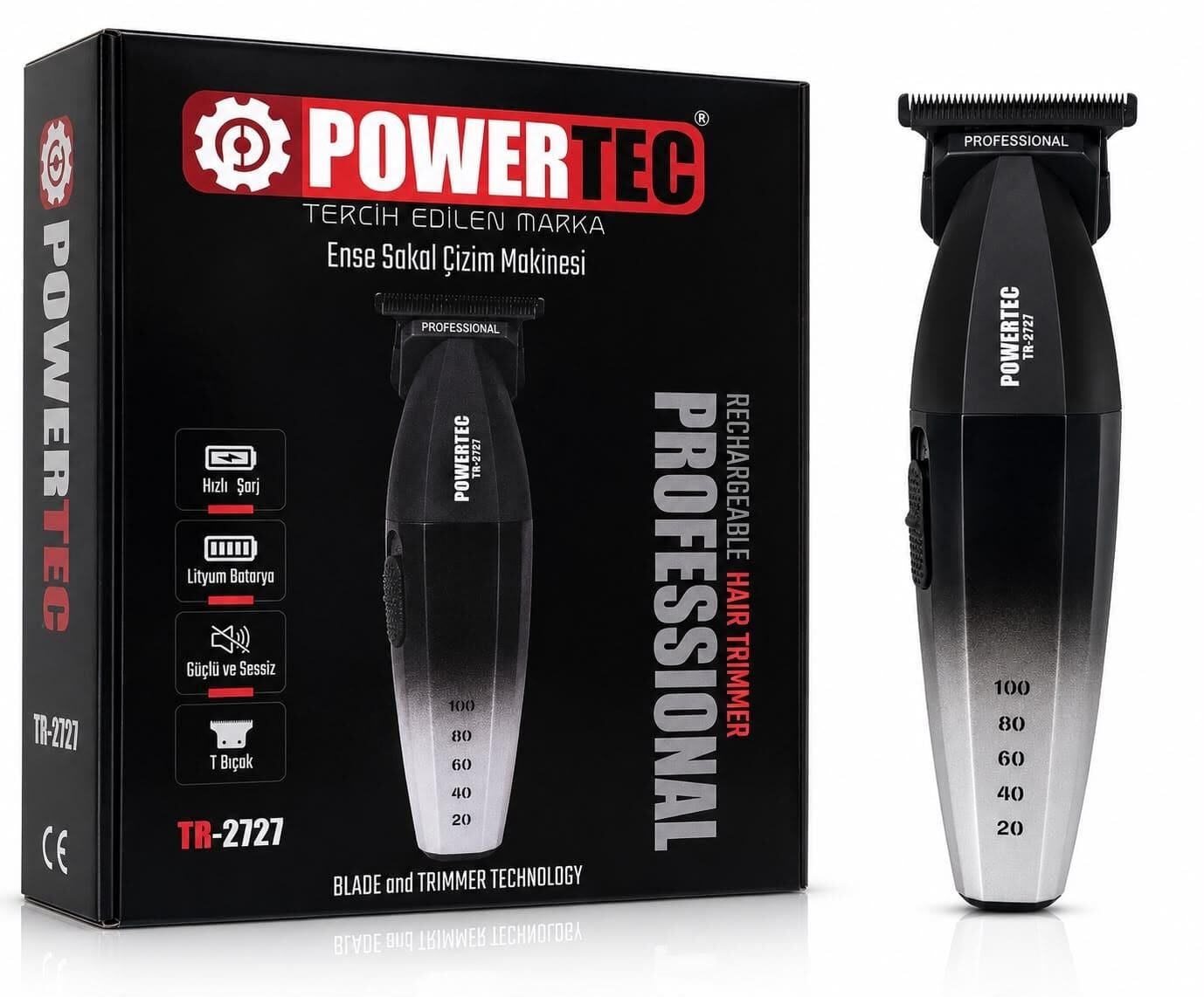 Powertec TR-2727 Profesyonel Saç Sakal Tıraş Makinesi