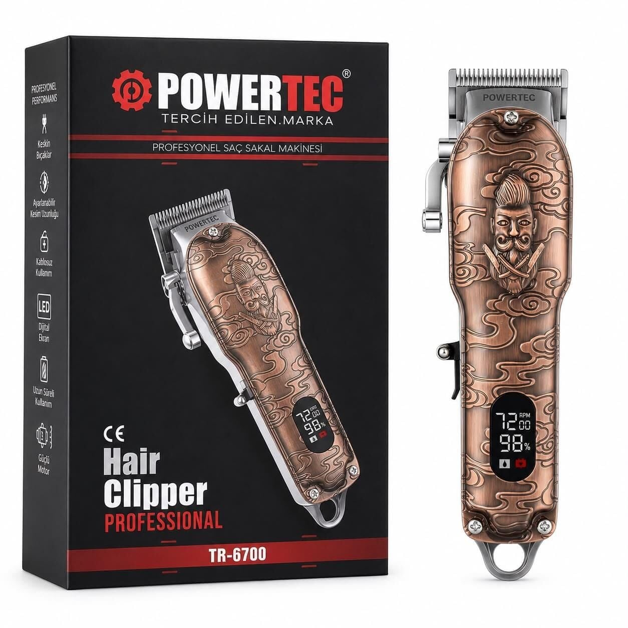 Powertec TR-6700 Profesyonel Saç Sakal Tıraş Makinesi