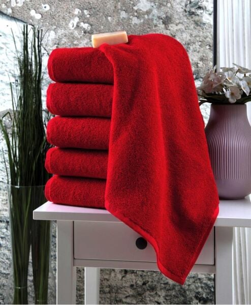 Kırmızı Boya Tutmaz Kuaför Havlusu 12'li